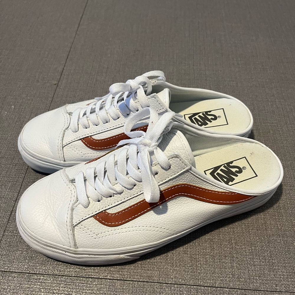 Vans leather sneaker mules size 9 women’s 7.5 men’s